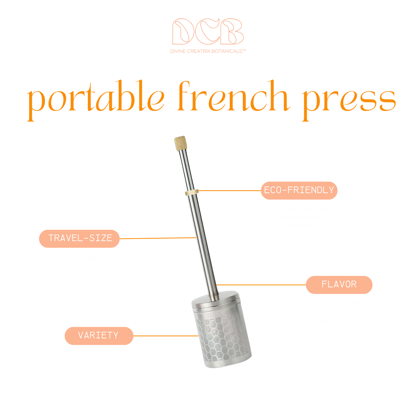 Portable Stainless Steel French Press